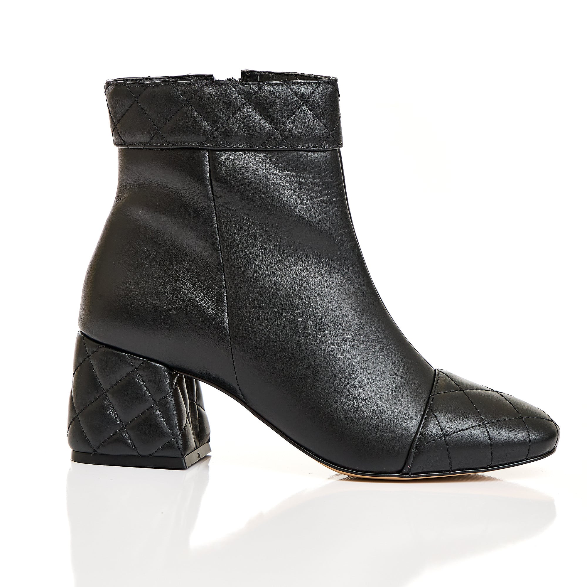 BOTA COURO CANO CURTO LOLLA  - PRETO