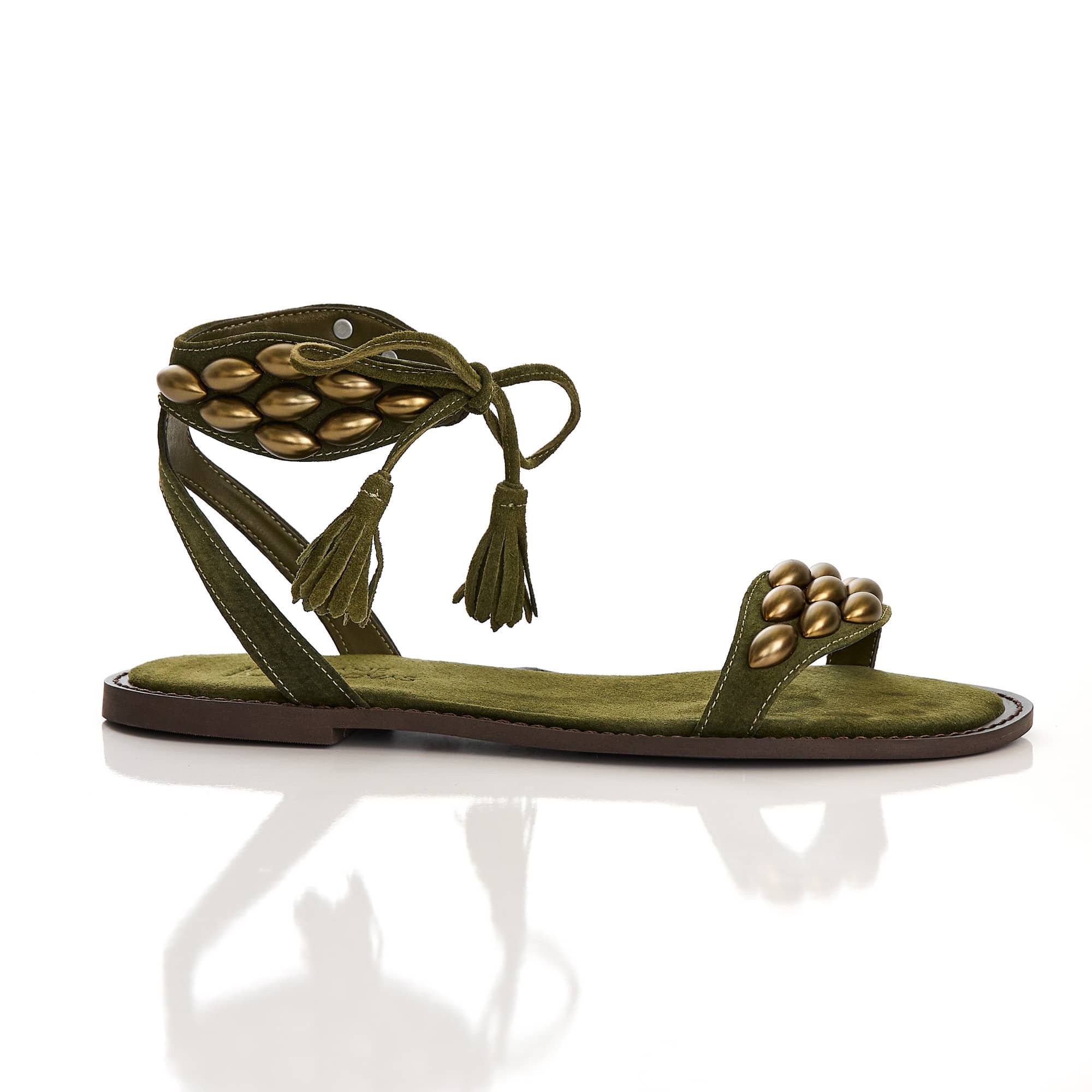 RASTEIRA COURO NOBUCK MAREN - OLIVA