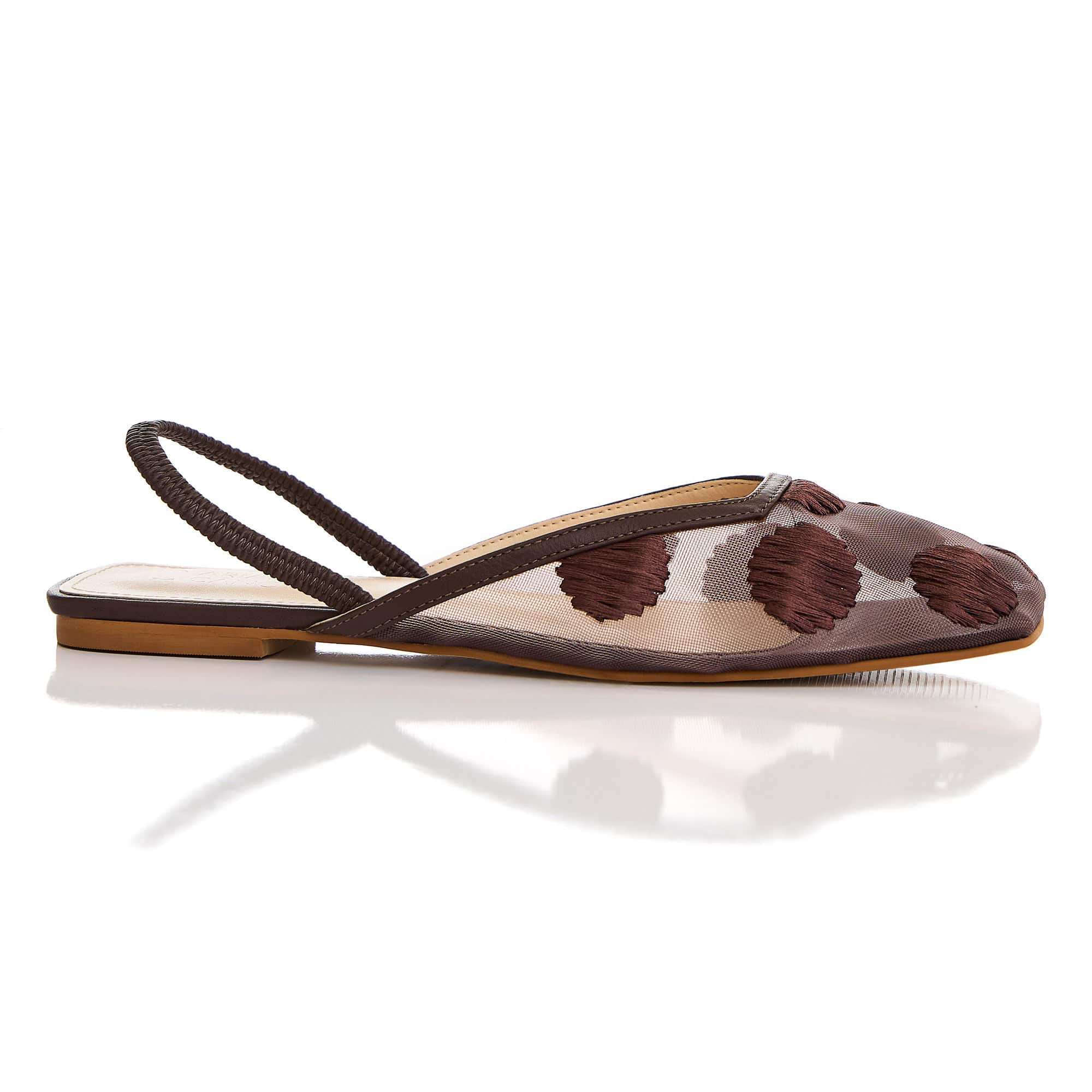 SAPATILHA SLINGBACK TULE VIVIAN - CAFÉ