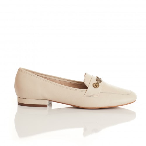 LOAFER COURO SARA - OFF WHITE