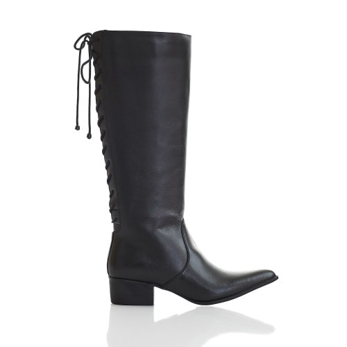 BOTA COURO CANO ALTO THINA - PRETO