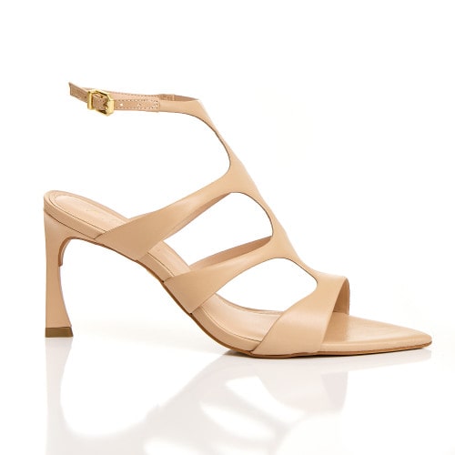 SANDÁLIA SALTO COURO FIORELLA - NUDE