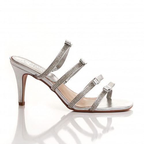 Caparros harmonica embellished caged evening sandals top