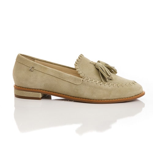 MOCASSIM COURO NOBUCK LUCIA - PISTACHE