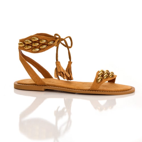 RASTEIRA COURO NOBUCK MAREN - CARAMELO 