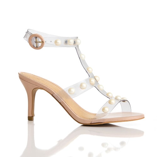 SANDÁLIA SALTO VINIL KIM - NUDE