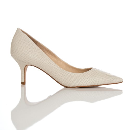 SCARPIN COURO BAIXO VENICE - OFF WHITE