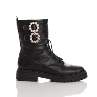 BOTA COURO COTURNO CLOE - PRETO